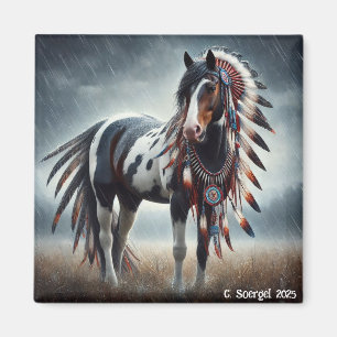 Imán Storm Stallions Nativo Estadounidense Paint Horse 