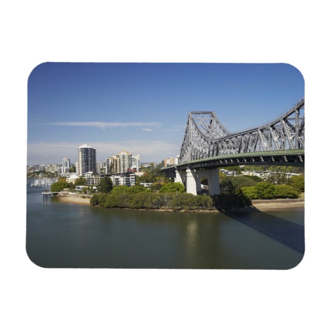 Imán Story Bridge, río Brisbane, y canguro (Horizontal)
