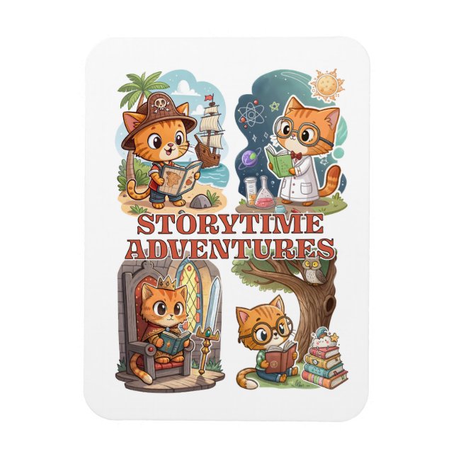 Imán Storytime Adventures – A Journey Through Books (Vertical)