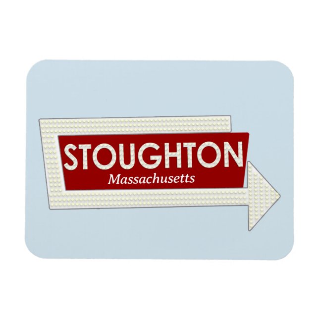 Imán Stoughton Massachusetts Recuerdos Magnet (Horizontal)