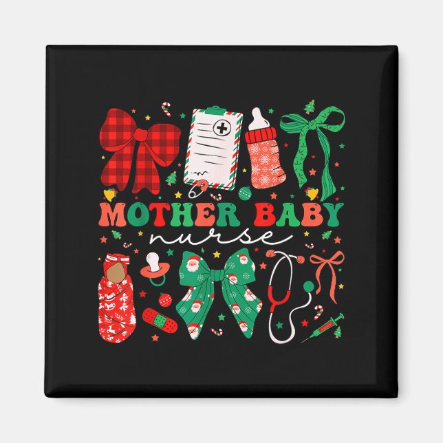Imán Stpartum Xmas Coquette Mother Baby Nurse Christmas (Frente)