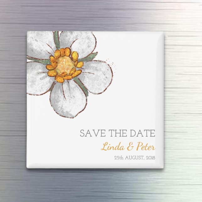 Imán Strawberry Flower Wedding Save the Date (Subido por el creador)