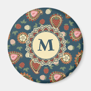 Imán Strawberry Paisley Pattern Magnet