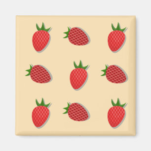 Imán Strawberry pattern for fruit summertime good vibes