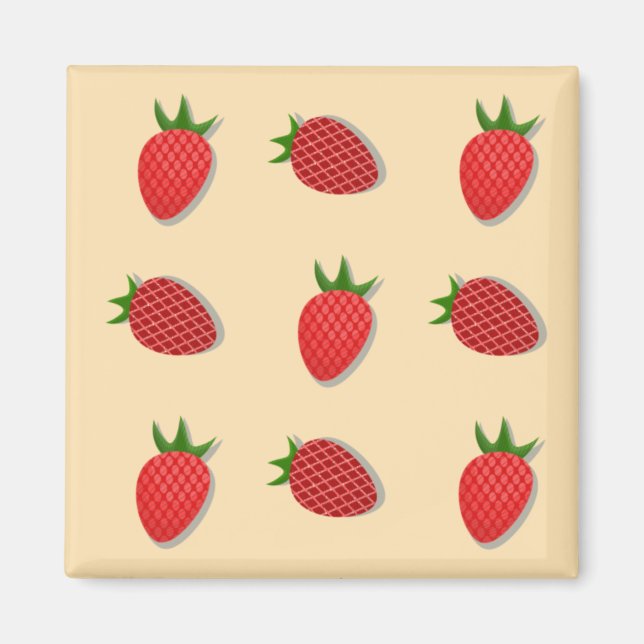 Imán Strawberry pattern for fruit summertime good vibes (Frente)