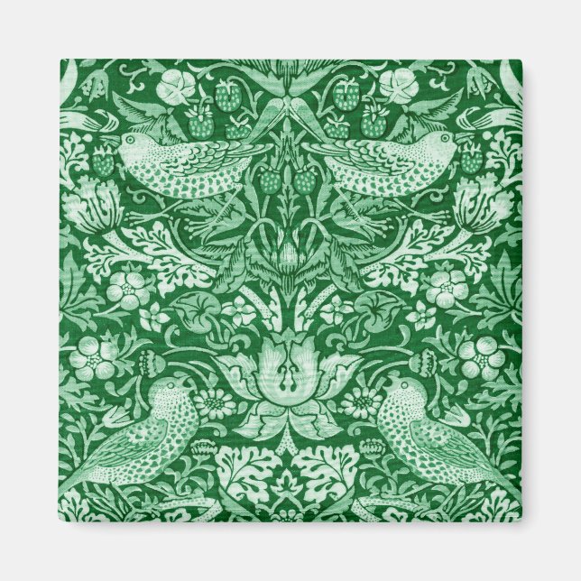 Imán Strawberry Thief Green, William Morris (Frente)