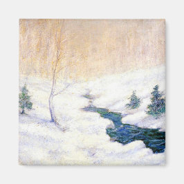 Imán Stream en un paisaje invernal de nieve (arte Navid