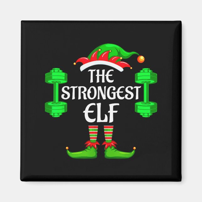 Imán Strongest Elf Matching Family Group Christmas Part (Frente)