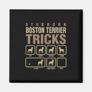 Imán Stubborn Boston Terrier Tricks Perro T-Shirt