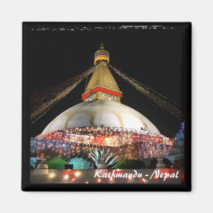 Imán Stupa Boudhanath de noche, Katmandú - Nepal