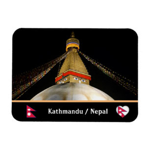 Imán Stupa Boudhanath, Katmandú de noche - Nepal