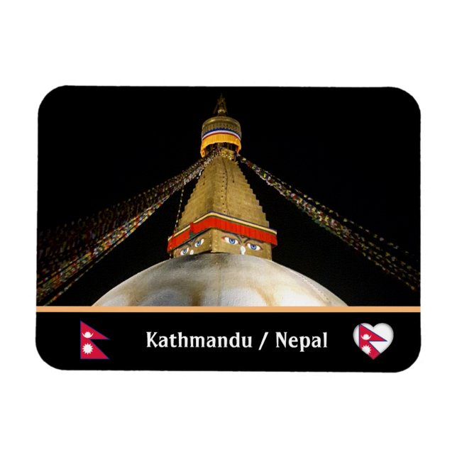 Imán Stupa Boudhanath, Katmandú de noche - Nepal (Horizontal)