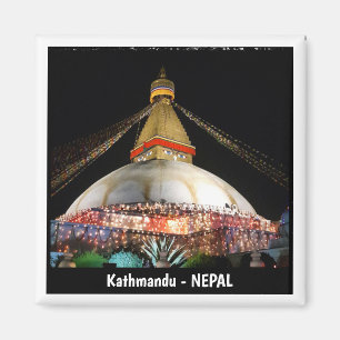 Imán Stupa Boudhanath, Katmandú de noche - Nepal