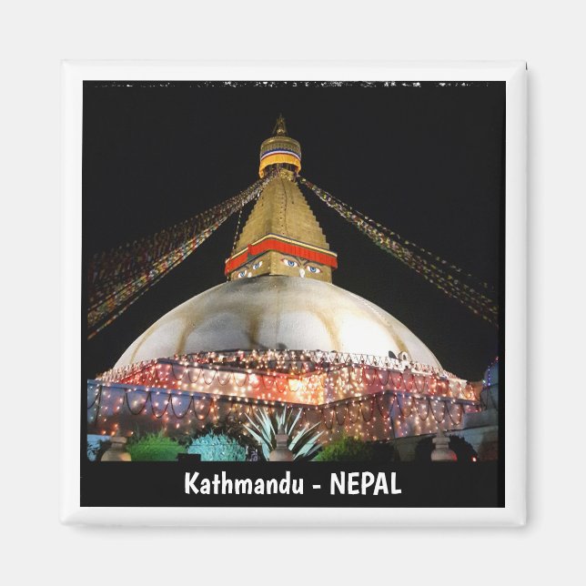 Imán Stupa Boudhanath, Katmandú de noche - Nepal (Frente)