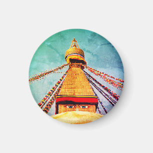 Imán Stupa Boudhanath, ojos de Buda, Himalayas, Nepal