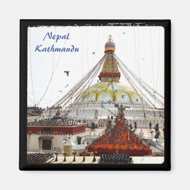 Imán Stupa en Boudhanath, Katmandú (Nepal) (Frente)