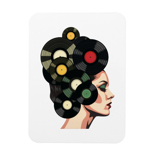 Imán Stylized Retro Vinyl Record Poster Art (Vertical)