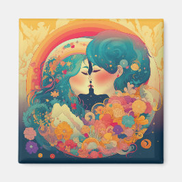 Imán Su amor, su camino | Beso Lésbico Estilo Art Déco