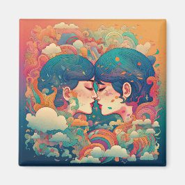 Imán Su amor, su camino | Beso Lésbico Estilo Art Déco