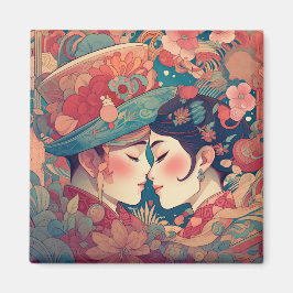 Imán Su amor, su camino | Beso Lésbico Estilo Art Déco