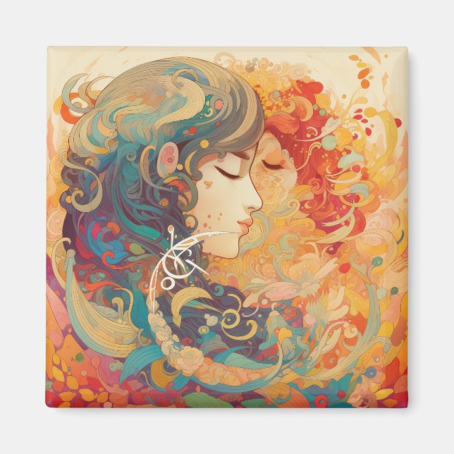 Imán Su amor, su camino | Beso Lésbico Estilo Art Déco (Frente)