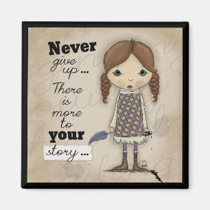 Imán Su Chica de historias con pluma y tinta