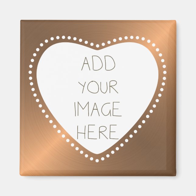 Imán Su corazón de oro fotográfico personalizado (Frente)