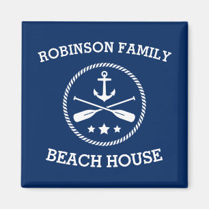 Imán Su familia Beach House Anchor Oars Stars