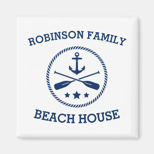 Imán Su familia Beach House Anchor Oars Stars