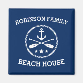Imán Su familia Beach House Nombre Anchor Oars Stars