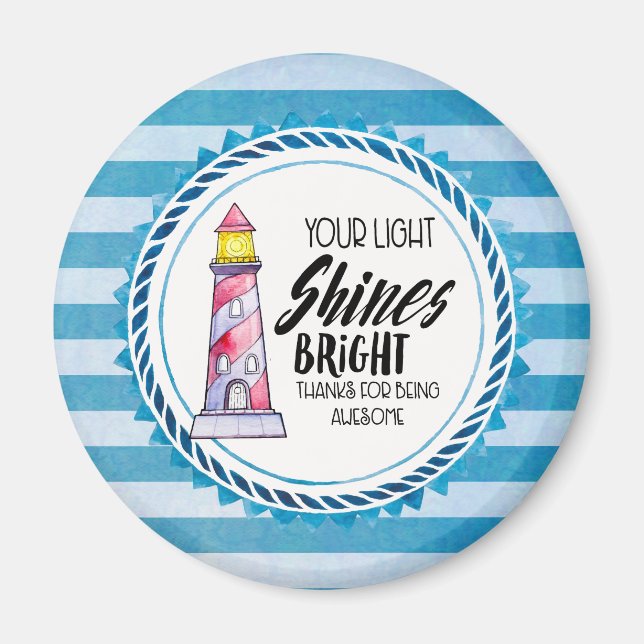 Imán Su faro brillante brilla por su luz gracias (Frente)