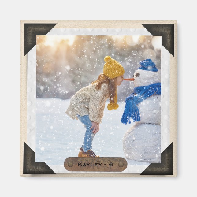 Imán Su foto y texto | Esquinas de álbumes de fotos ant (Frente)