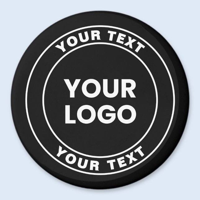Imán Su logotipo cargado + texto circular en negrita  (Subido por el creador)