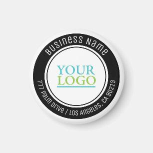 Imán Su logotipo, nombre de la empresa, dirección o cua