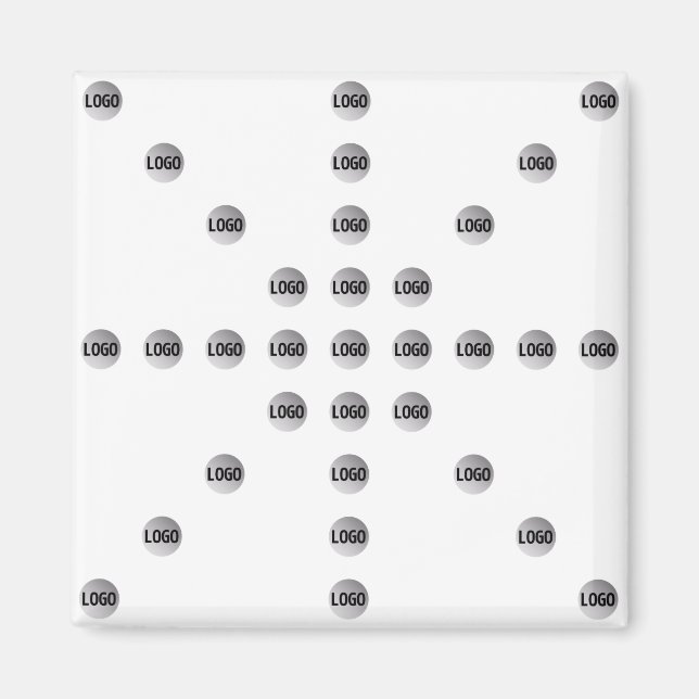 Imán Su logotipo o cualquier imagen cargada | Patrón de (Frente)