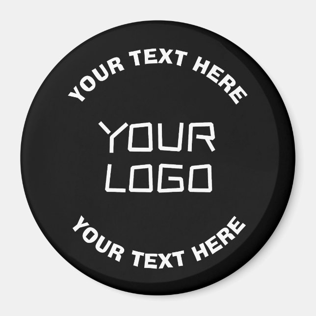 Imán Su logotipo o imagen y su texto editable | Blanco  (Frente)