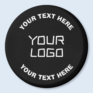 Imán Su logotipo o imagen y texto editable Negro y bl