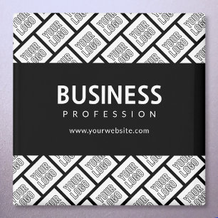 Imán Su logotipo patrón en mosaico y nombre comercial e