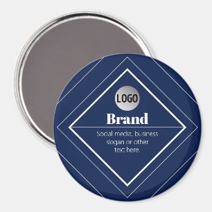 Imán Su logotipo y diseño moderno personalizable   Azul