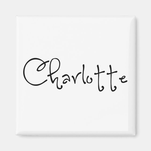 Imán Su Nombre Es La Caligrafía De Charlotte (Frente)