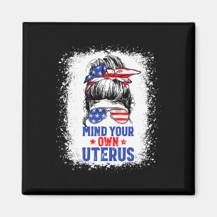 Imán Su propia Elección Uterus Pro Feminist Messy Bun U