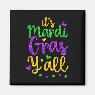 Imán Su traje de máscara de Fiesta Mardi Gras Yall Mard