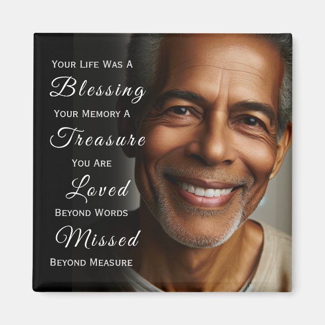 Imán Su vida fue una bendición foto memorial (Frente)