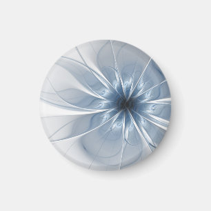 Imán Suave y delicado flor de fantasía fractal azul