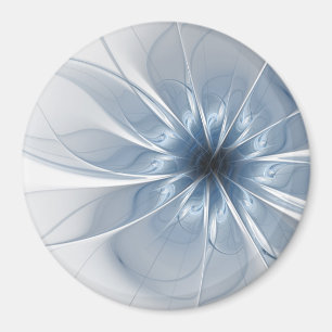 Imán Suave y delicado flor de fantasía fractal azul