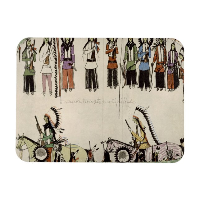 Imán 'Suavizando el baile de la plaza' (tinta sobre pap (Horizontal)