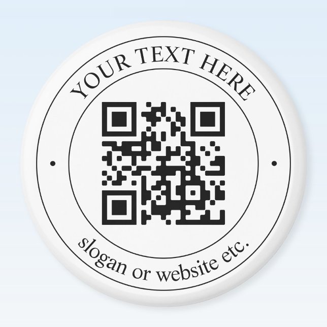 Imán Sube tu propio código QR y texto personalizable (Subido por el creador)