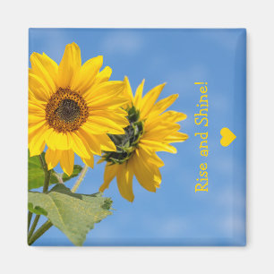 Imán Subir foto texto lindos girasoles de levantarse y