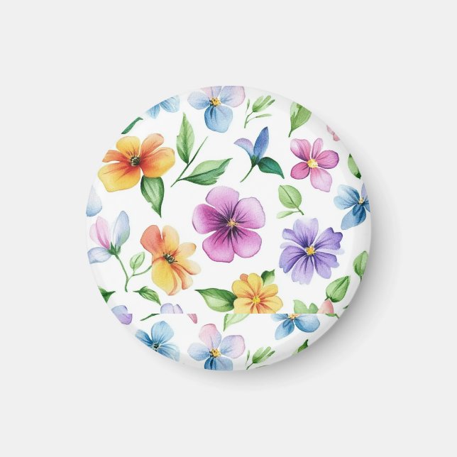 Imán Sublimación del patrón floral de flores-95652 (Frente)