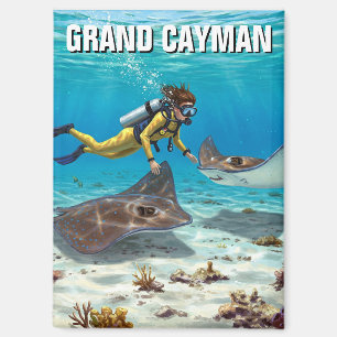 Imán Submarinismo con Stingrays en Gran Caimán